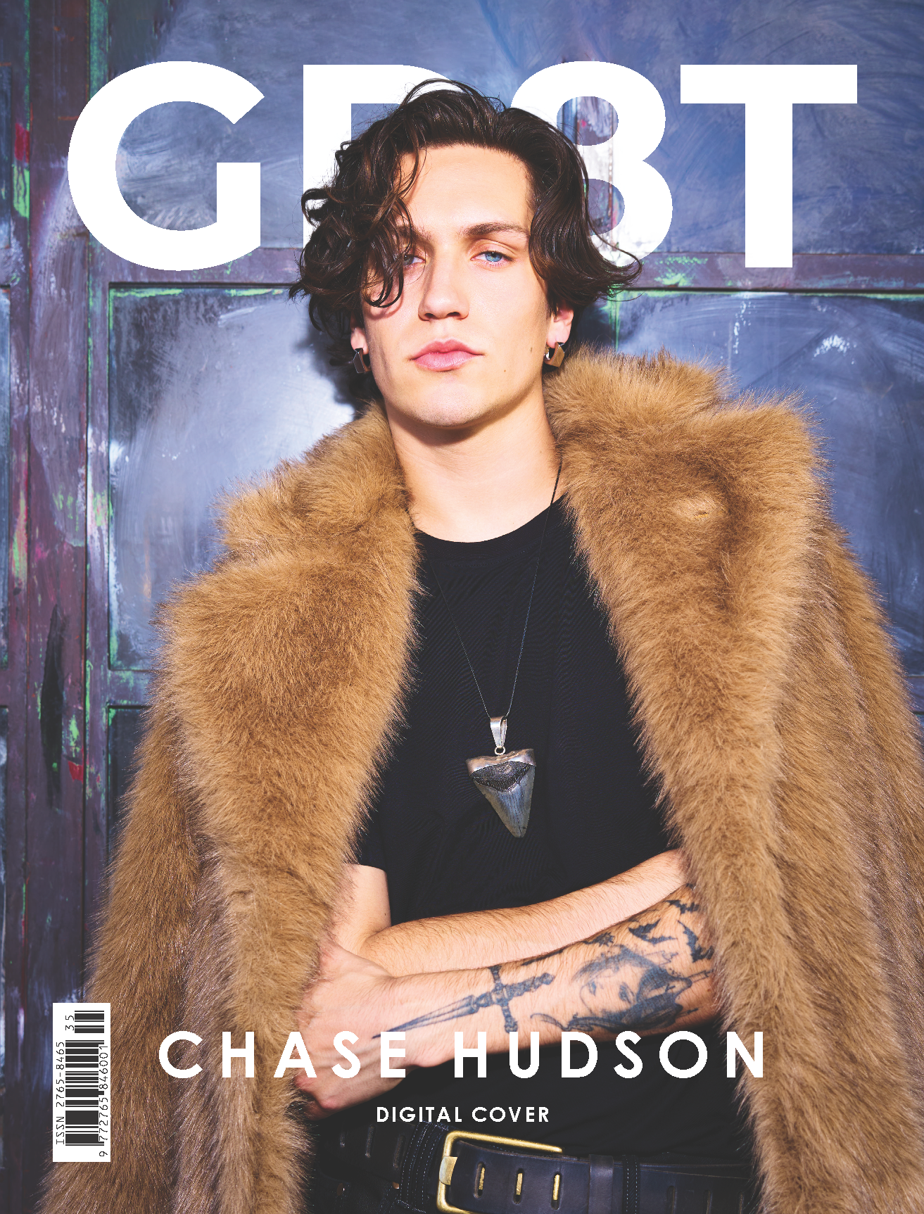 My unreleased fur trench worn by Huddy (Chase Hudson) on the cover of GR8T magazine's special anniversary print issue.