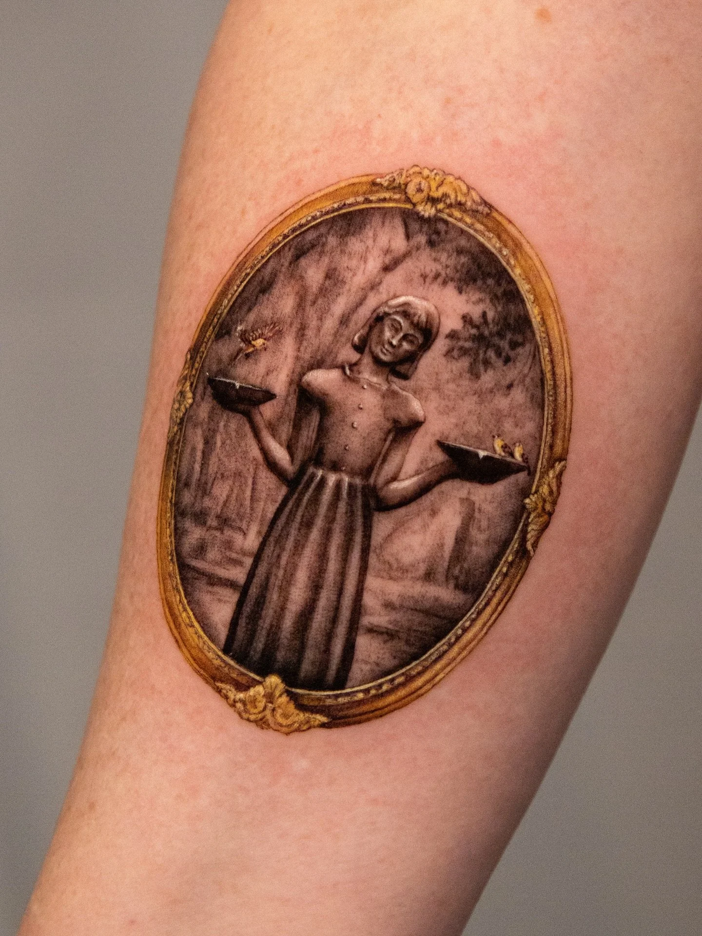 Absolutely loved doing this Bird Girl statue tattoo! ✨
.
.
.
#FineArt #FineArtTattoo #SpokaneTattoo #SpokaneArtist #FineLineTattoo #TattooInspiration #PNWTattoo #TattooCollector #InkedUp #Tattoo #WashingtonTattooArtist #TattooArtistry #FineLineInk #S