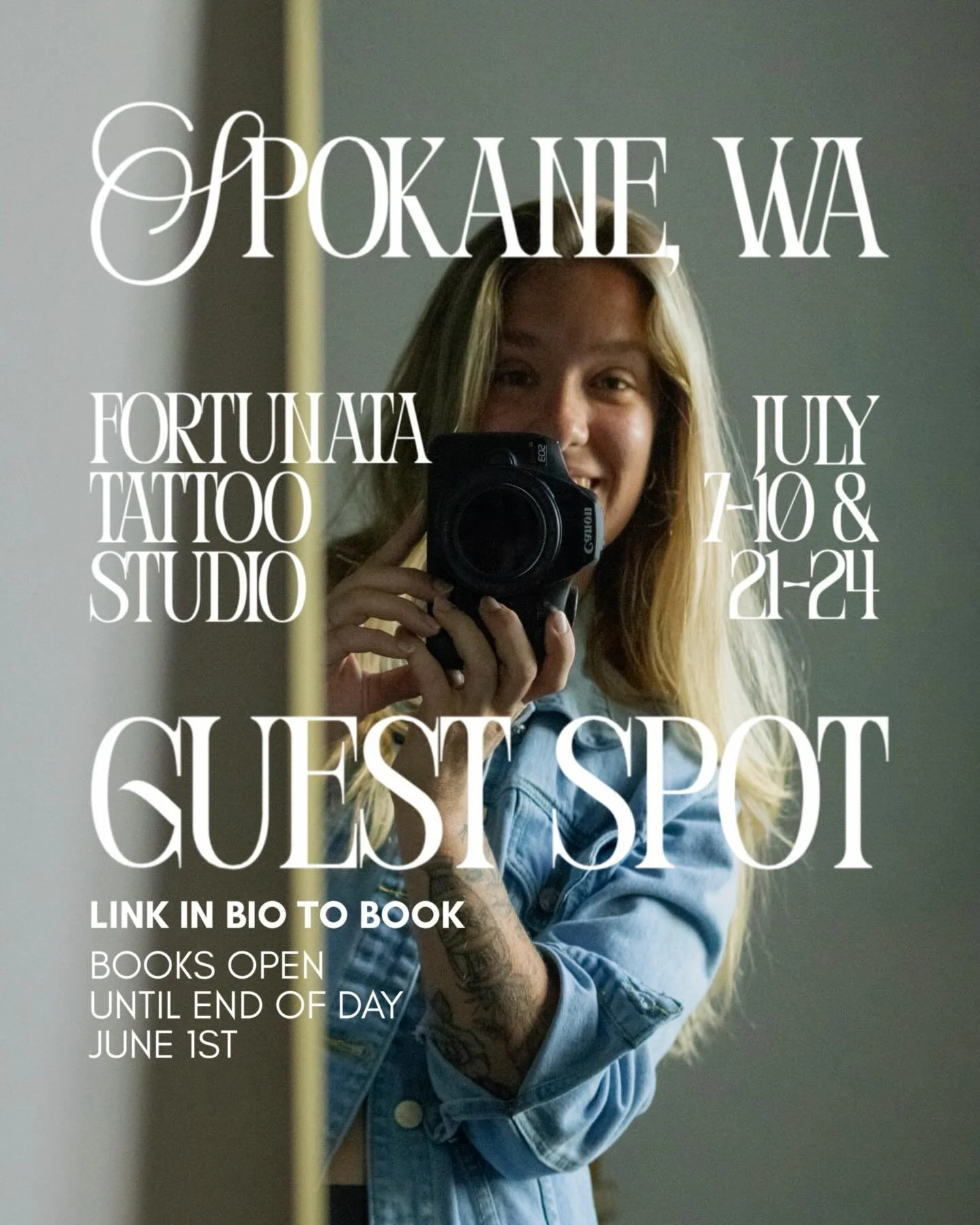 ✨Spokane, WA✨

I&rsquo;ll be guest spotting @fortunata.tattoo from July 7-10 and July 21-24! Click the link my bio to book - I&rsquo;m so excited to be returning again. I can&rsquo;t wait to hear all of your amazing ideas!

My books will be open for 
