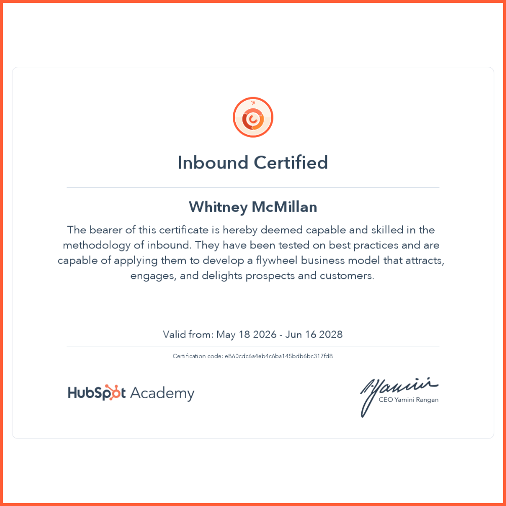 Inbound Marketing Certification