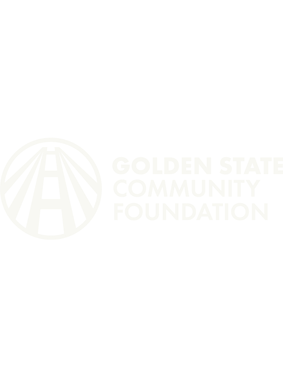 Logo of Golden State Community Foundation featuring a stylized bridge and the organization's name in white text.