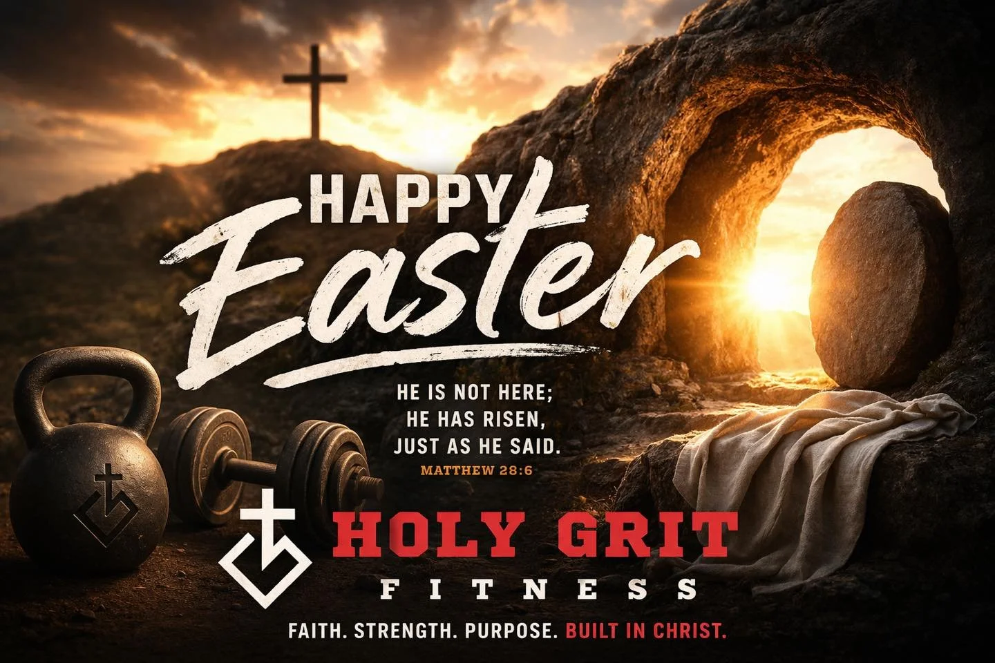 He is Risen! ✝️

This Easter, we celebrate the power of faith, renewal, and the ultimate sacrifice that reminds us we are never alone. Just like in fitness, growth comes through perseverance, discipline, and trusting the process God has set before us
