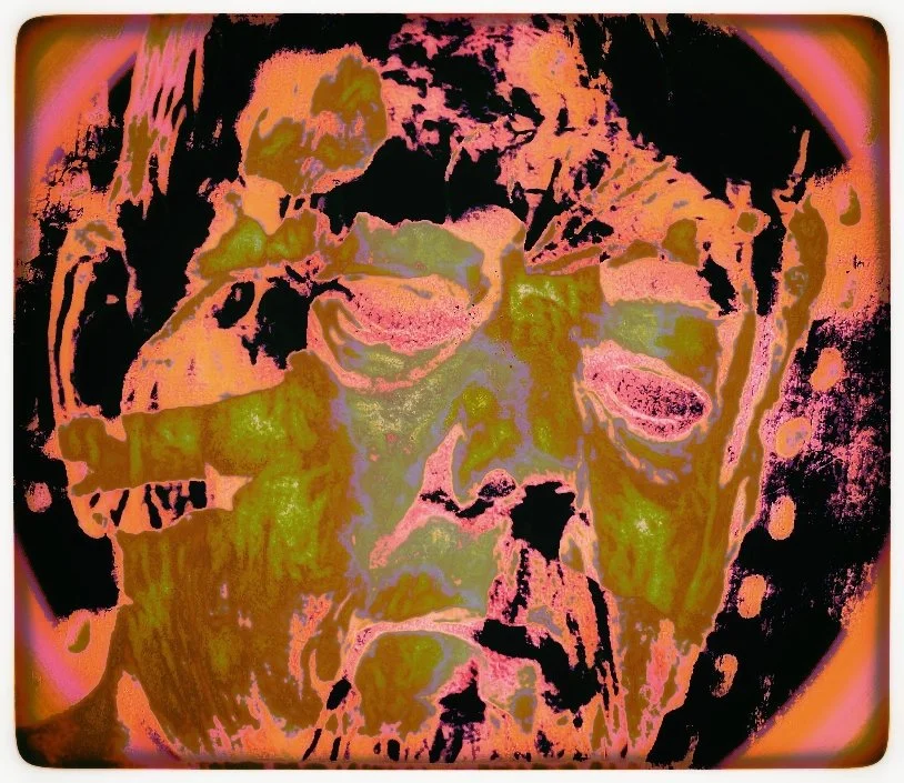 checkered outline orange and black