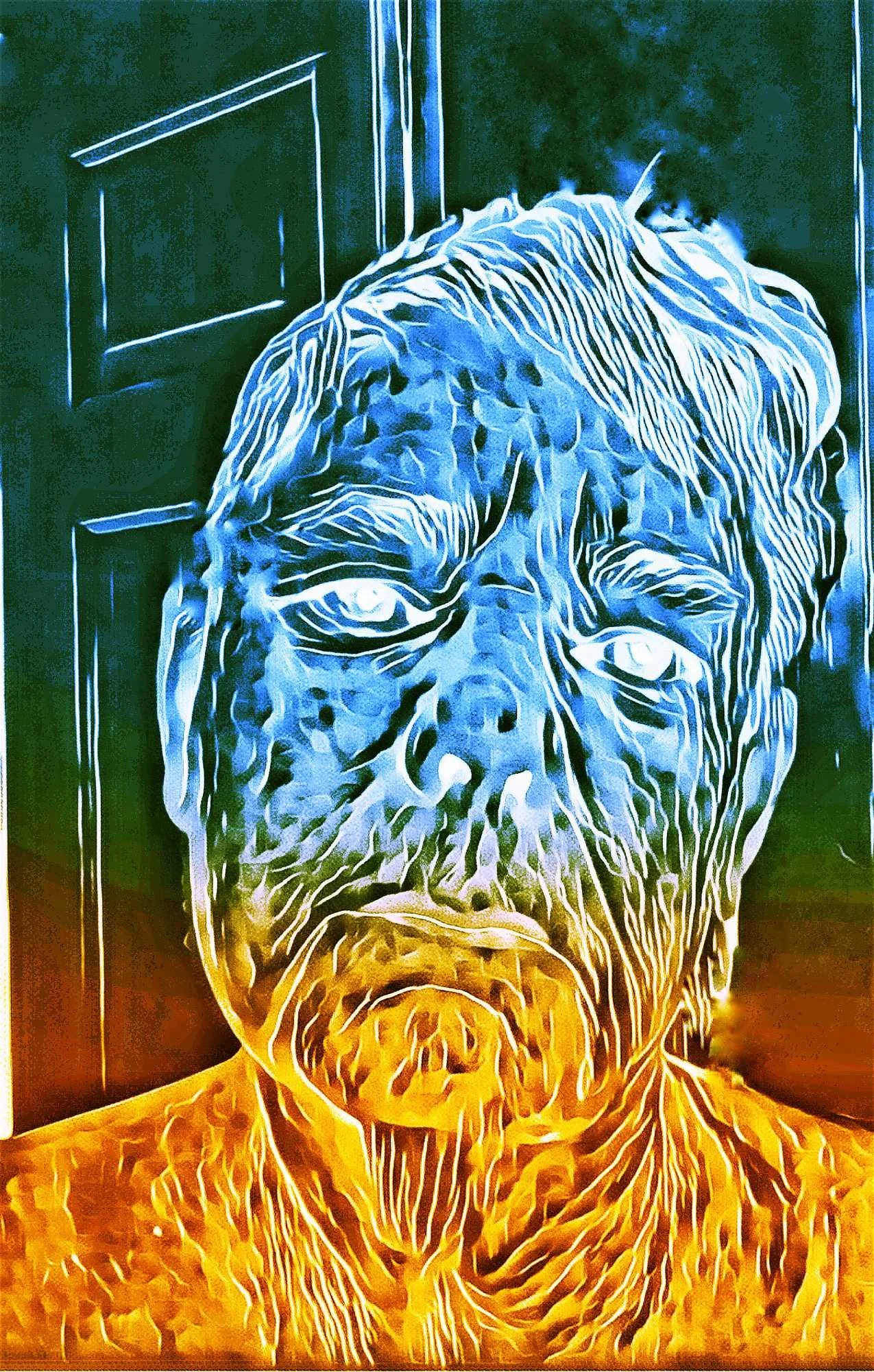 by the door blue and yellow