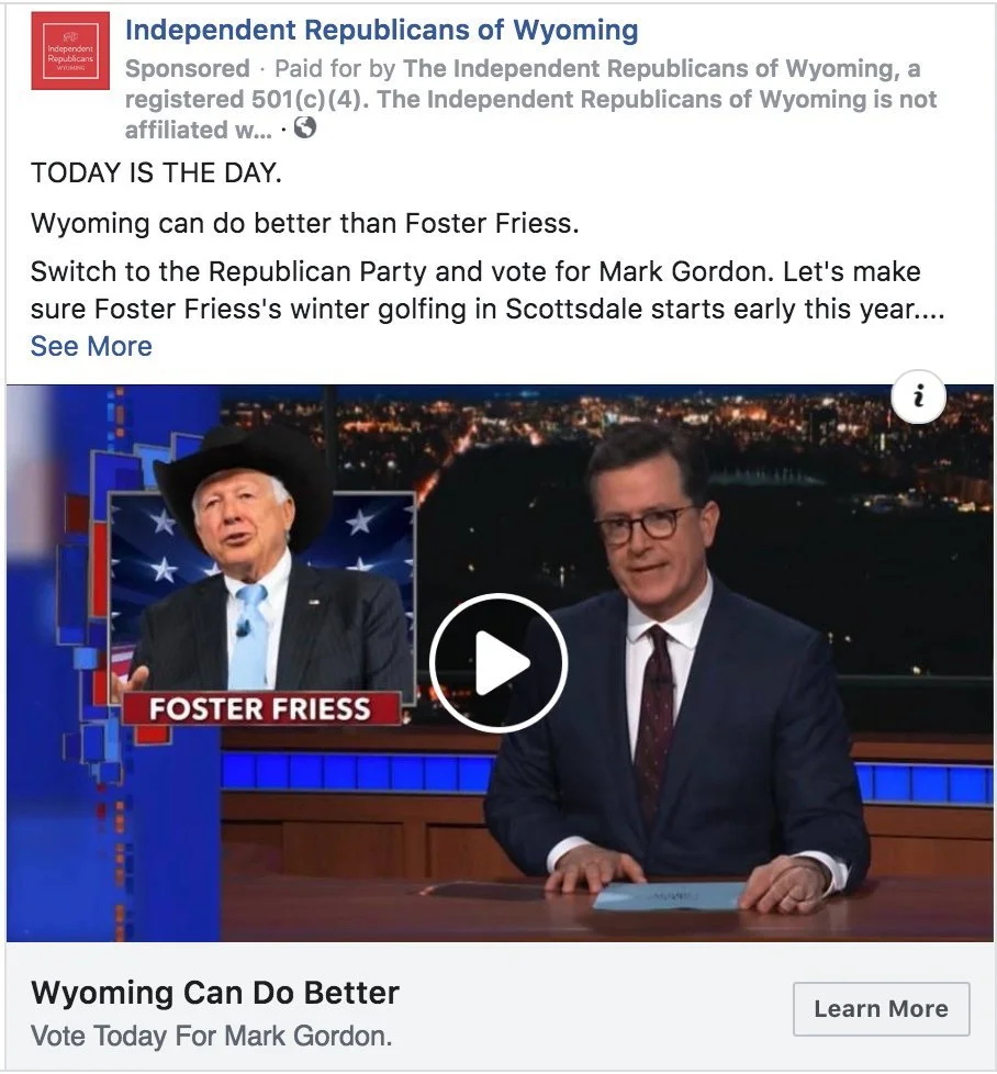 We did some special advertising to women concerning Friess's totally out-of-touch "jokes" about contraception.