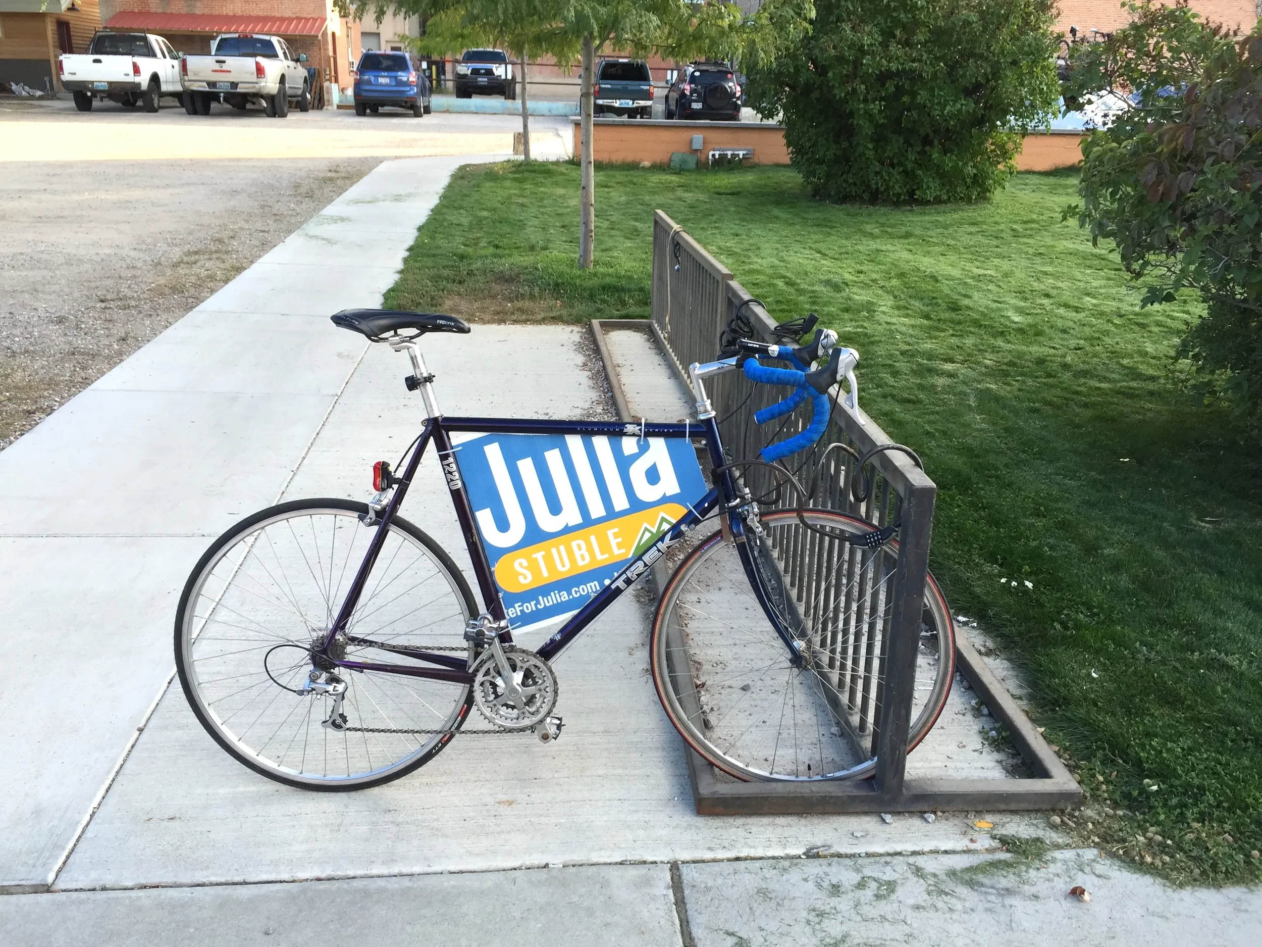 Bike with campaign sign