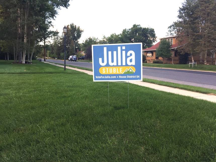 Campaign sign on lawn