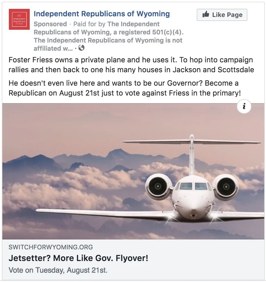 We hit hard on the fact that Friess really only resided part-time in Wyoming. 