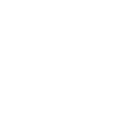 Outline of two tall rectangular buildings with multiple windows on a black background.