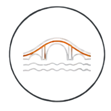 Close-up of a modern electronic device with a curved orange and white design, possibly a speaker or a piece of tech equipment.