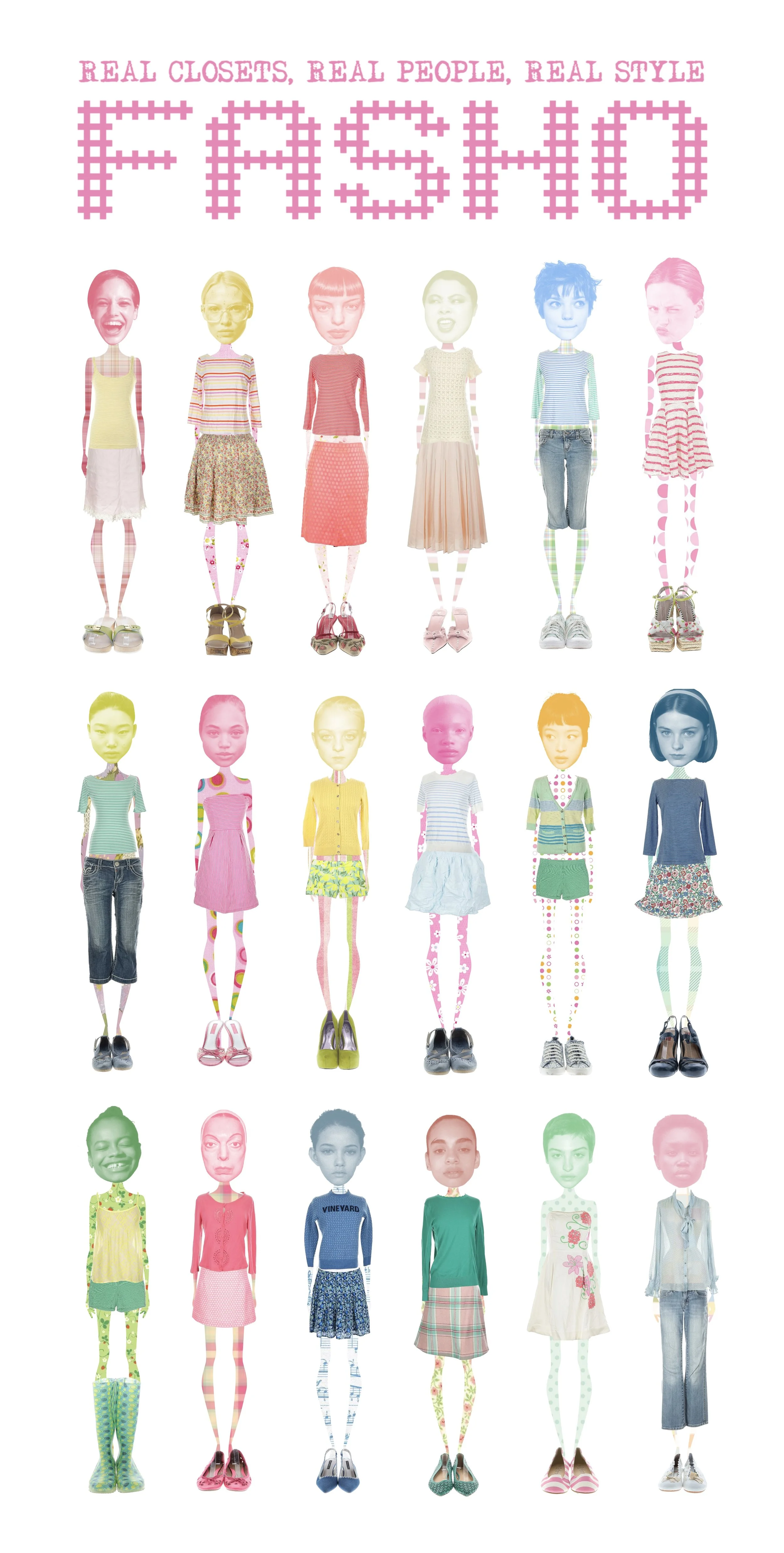 As the final project for my Design Studio class, I designed a brand based on making a dress up game for grown ups. The idea was people could upload their clothes and create a digital closet, then log their outfits to share with friends. All of the cl