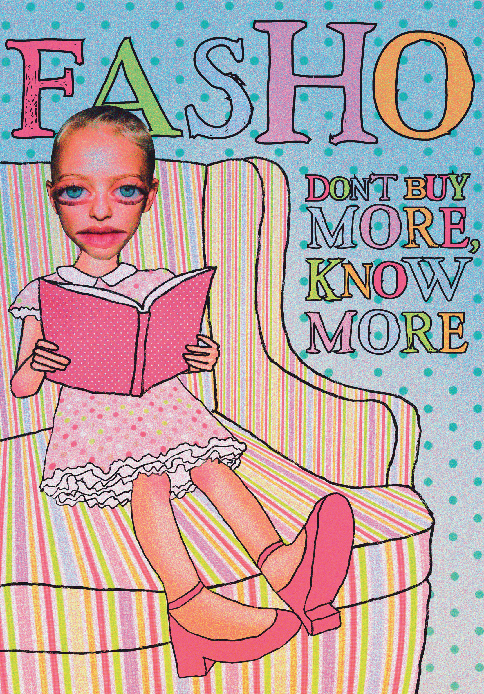 This was a scrapped iteration for a Fasho poster. I wanted to do something that combined photography and illustration. the idea was to have it verge on off putting, something that could catch passerbyer's eyes and encourage people to embrace weirdnes