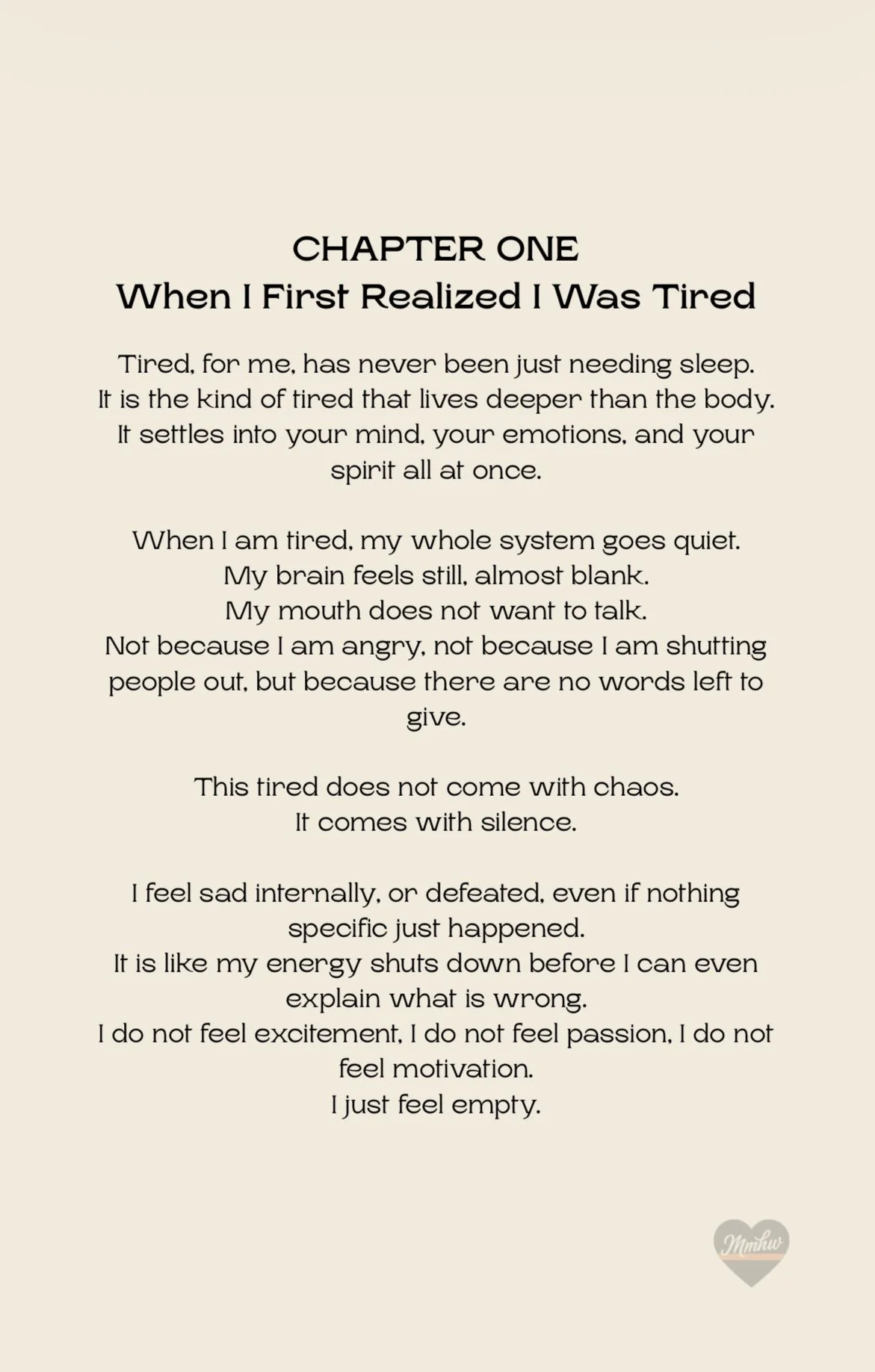 Tired me first page.JPG