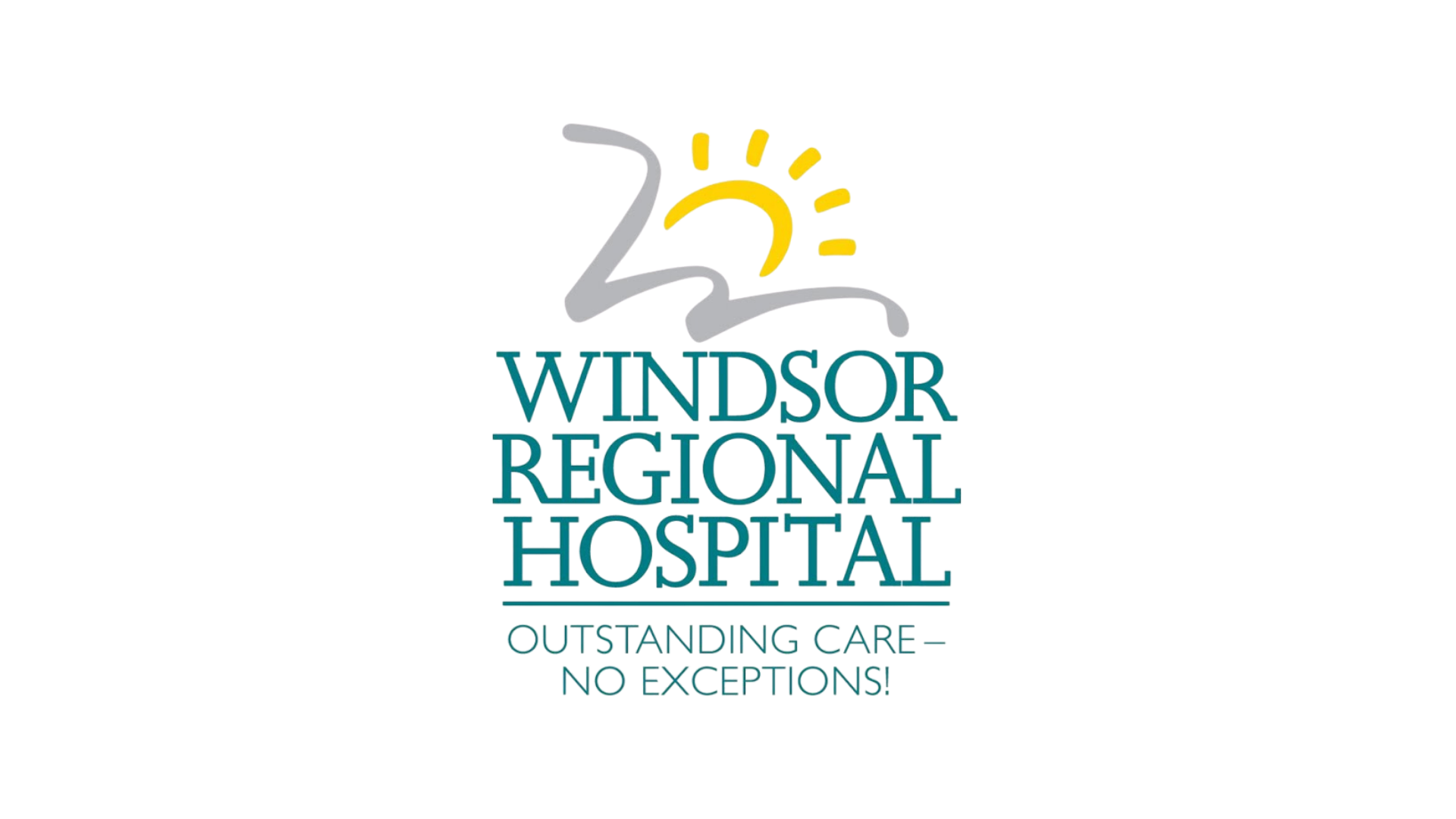 Windsor Regional Hospital logo with a stylized sun over the number 20, and the words 'Windsor Regional Hospital' with the slogan 'Outstanding Care, No Exceptions' at the bottom.