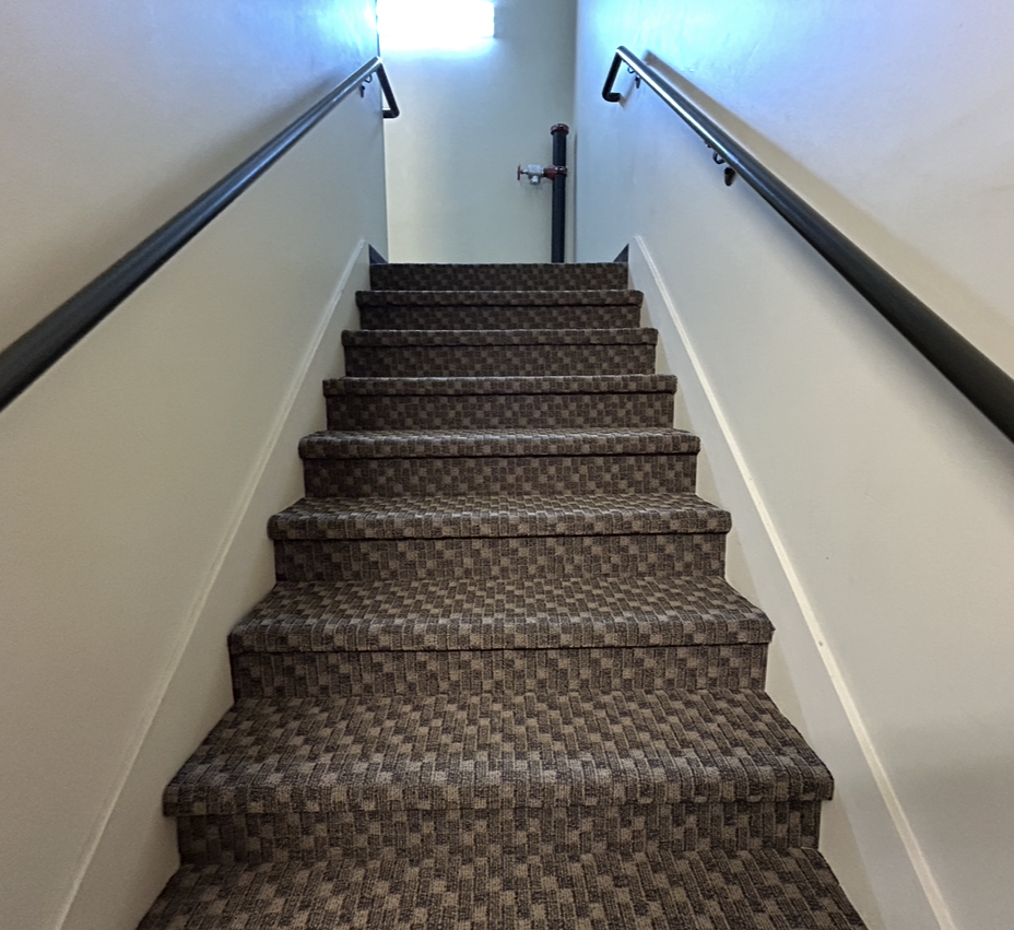 Steam Cleaned Carpet on Hotel Stairway