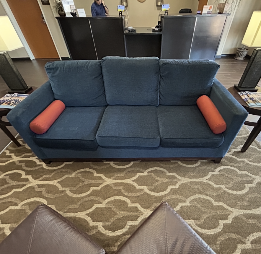 Couch in Hotel Lobby Haivng Upholstery cleaning
