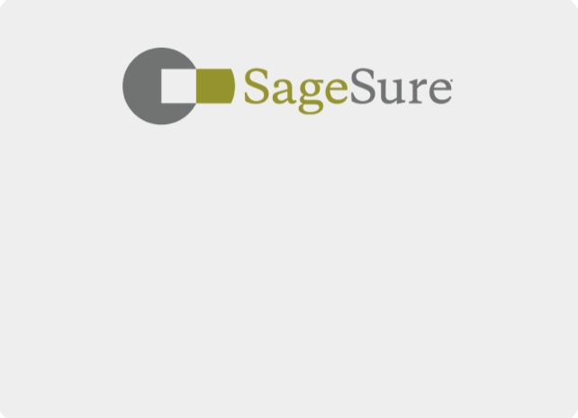SageSure company logo with a gray circular design and green and gray text