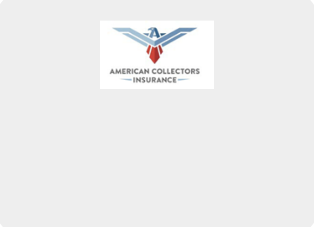 Logo for American Collectors Insurance featuring an eagle and red, white, and blue colors.