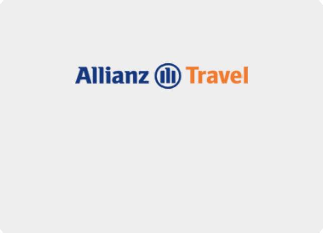 Allianz Travel logo with blue and orange text and an icon in the middle.