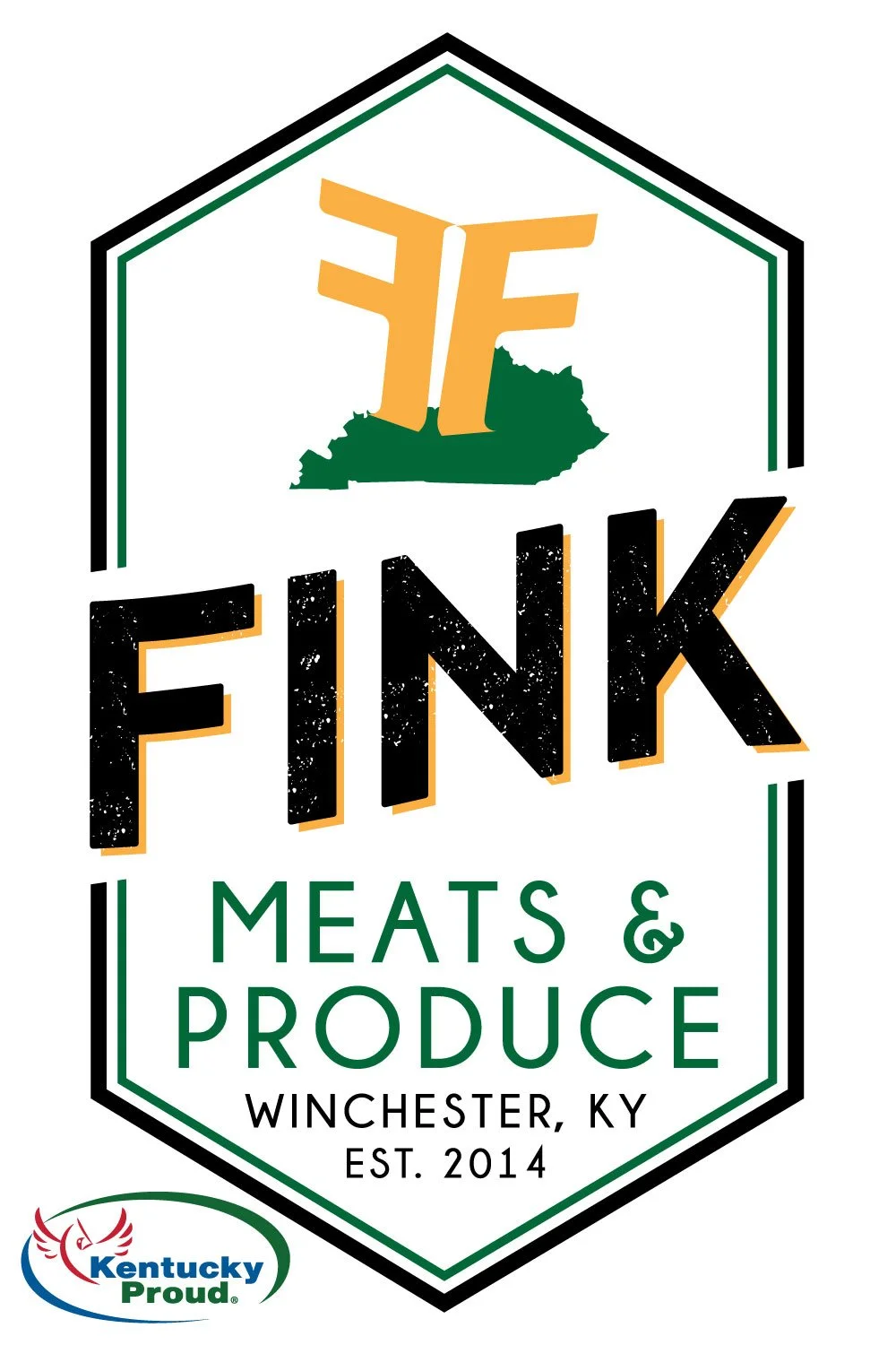 Logo for Winchester Clark County Farmers Market featuring text, farm imagery, and farm-related icons such as a tractor, chicken, cow, and produce, with a water tower and plant decorations.