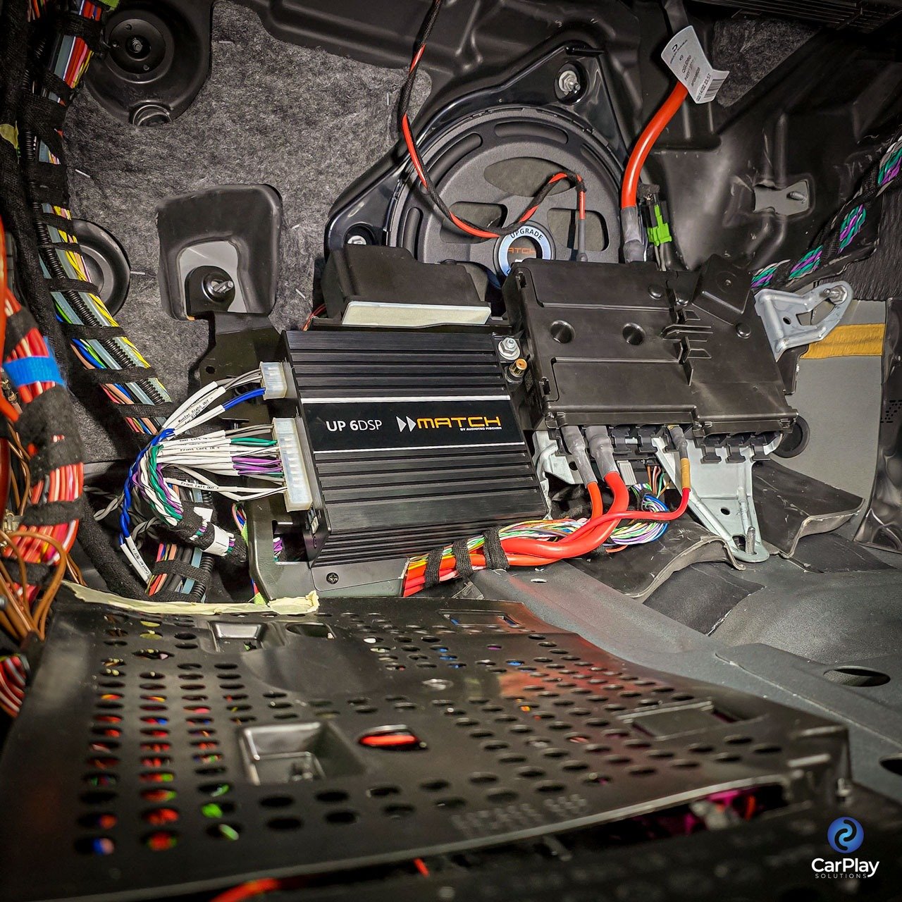 Match UP 6DSP seamlessly installed into a Mercedes-Benz footwell