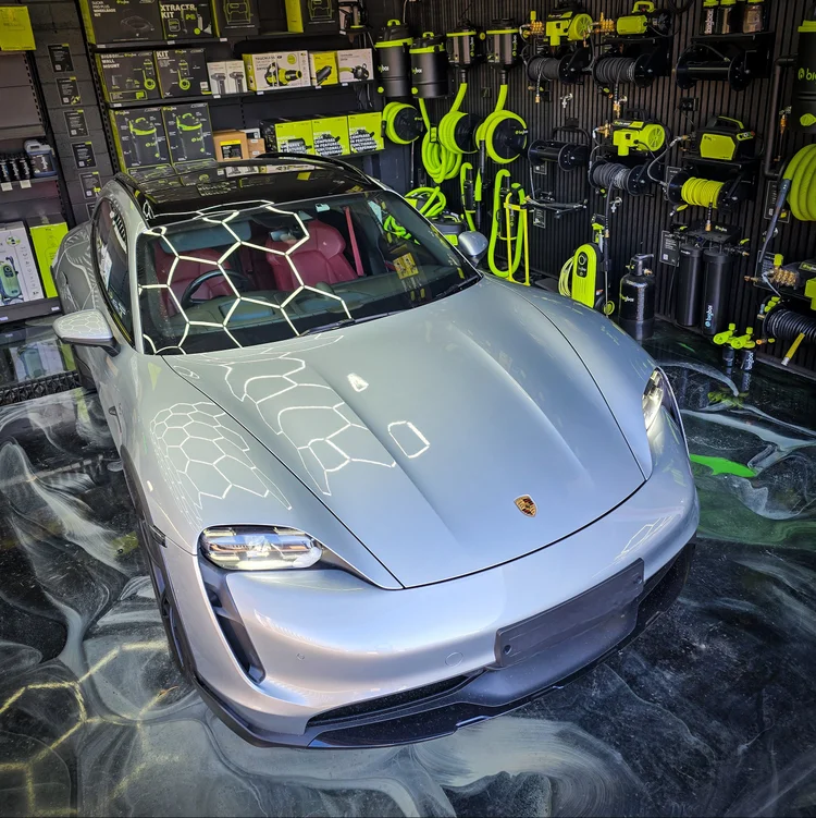 Porsche Taycan 2024 EV high-end Helix upgrade car audio installation in Sydney