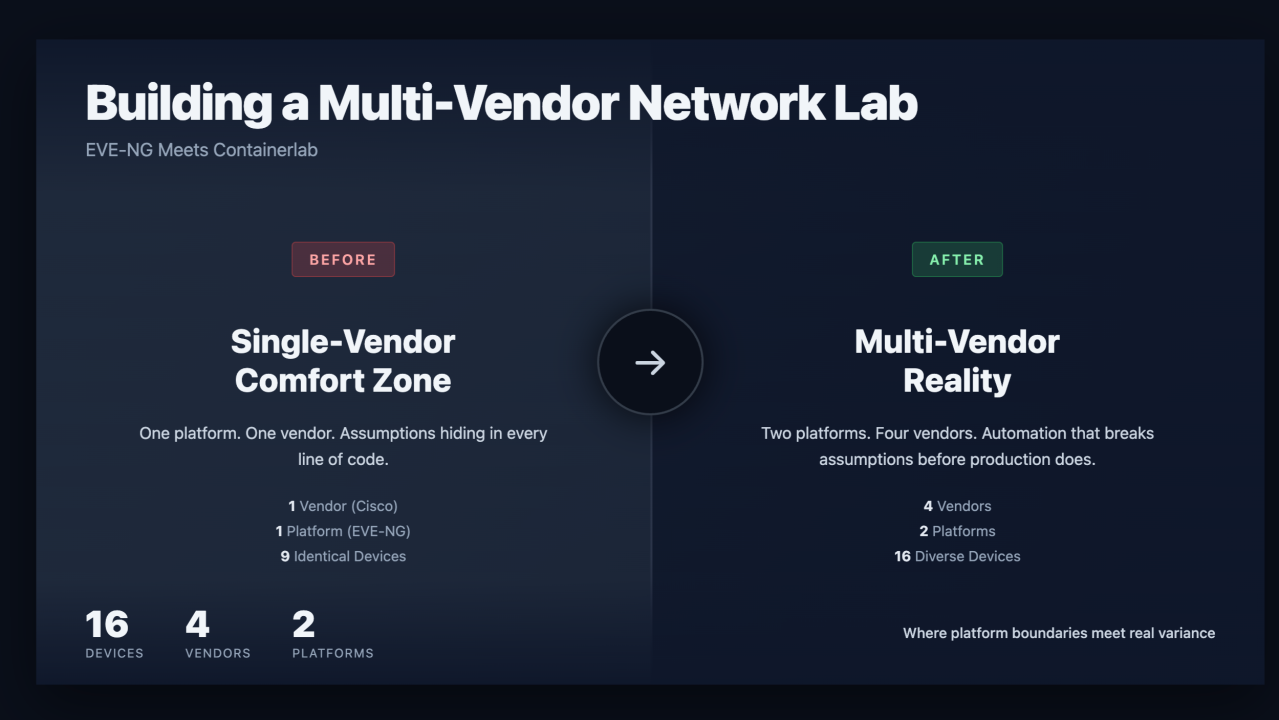 Building a Multi-Vendor Network Lab: EVE-NG Meets Containerlab.