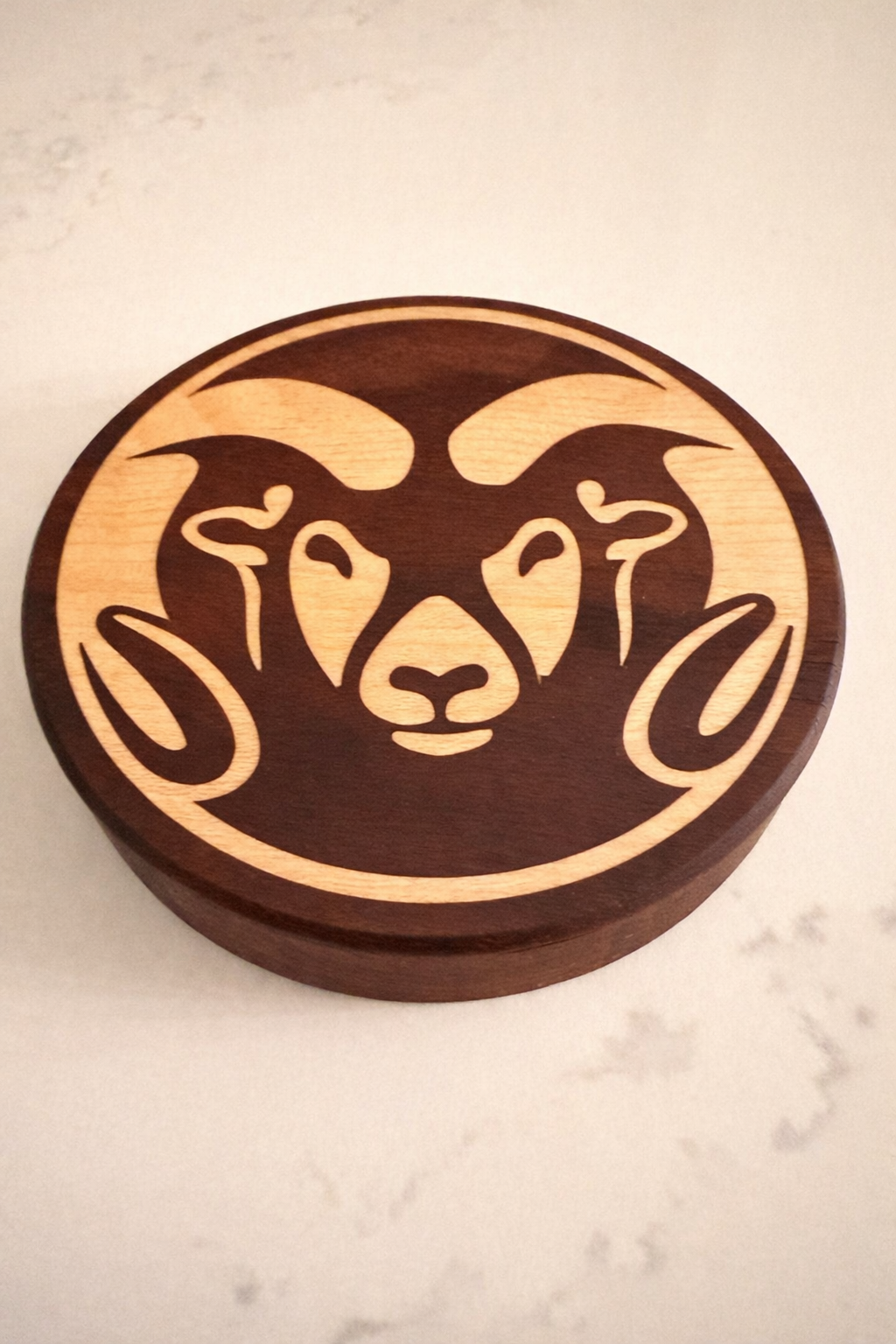 Walnut Coaster with Maple Inlay