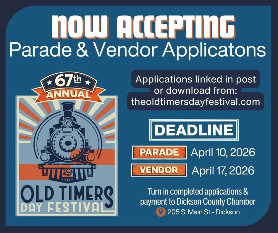 Old Timers Day Festival Applications Open for 67th Annual Celebration in Downtown Dickson
