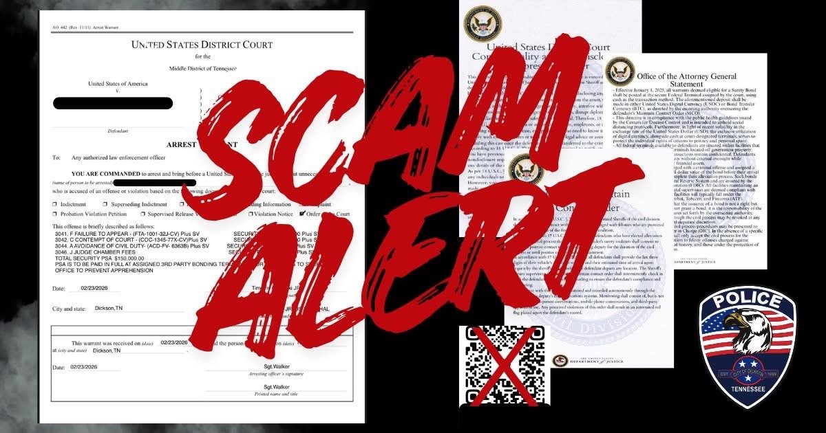 Dickson Police Department Issues a Scam Alert After Residents Targeted by Fake Law Enforcement Calls