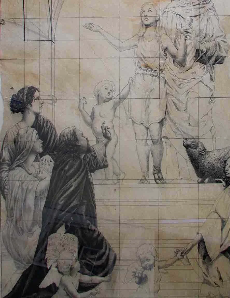 1 1 Low res Drawings Study for Altar painting Center Panel, pen and ink, pencil copy.jpg