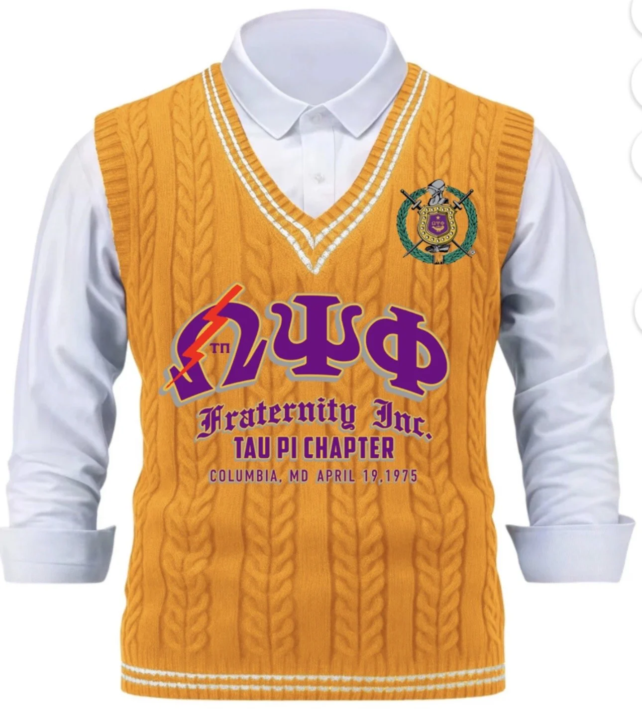 Tau Pi Chapter Vest Gold