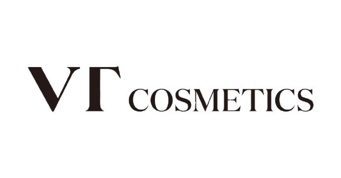 Logo for VT Cosmetics with stylized 'VT' and 'COSMETICS' written to the right.