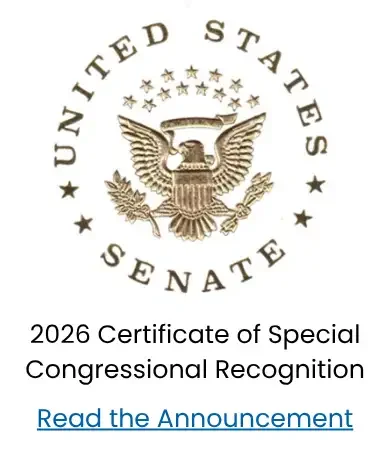 2026 Certificate of Special Congressional Recognition - Read the Announcement
