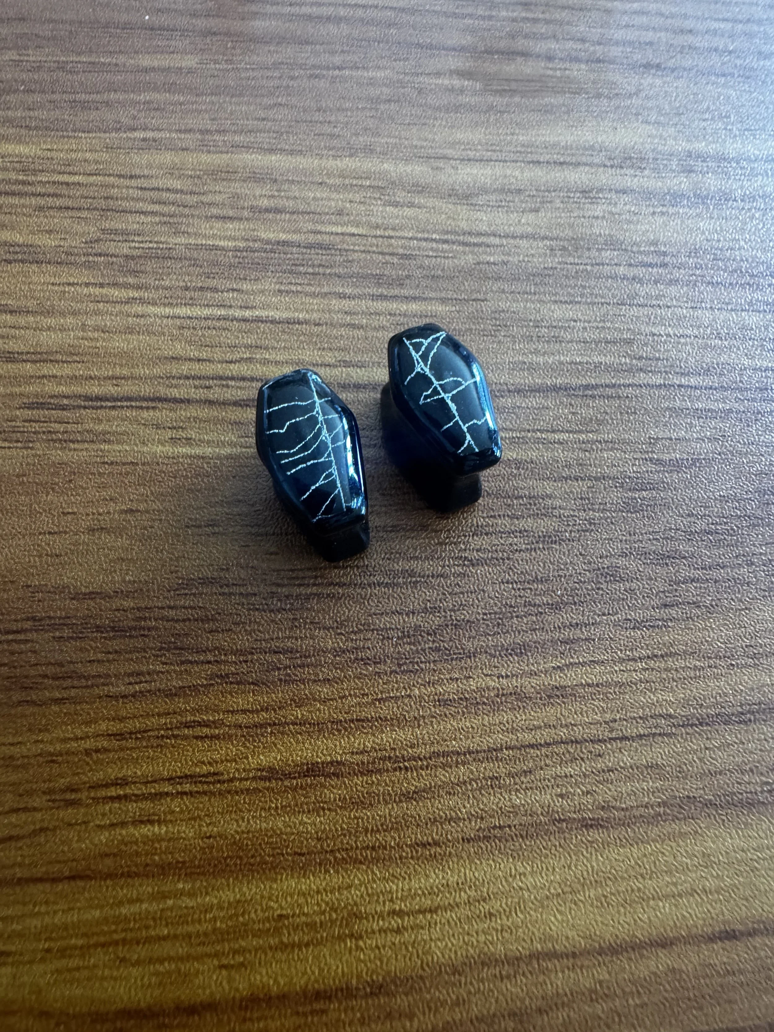 10mm/00g obsidian spider web coffin plugs