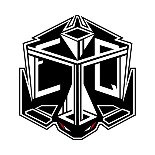 A geometric 3D-style logo featuring the letters 'C', 'D', and a stylized eye design on a black background.