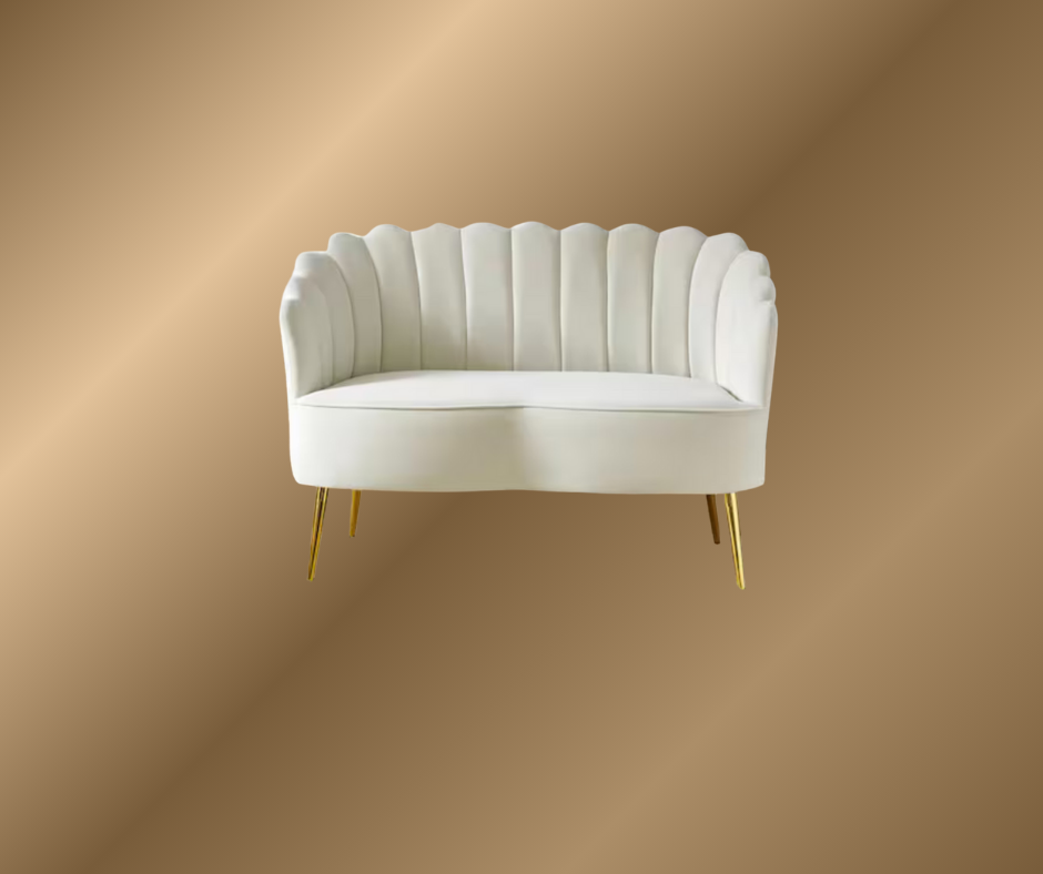 Ivory Velvet Sofa