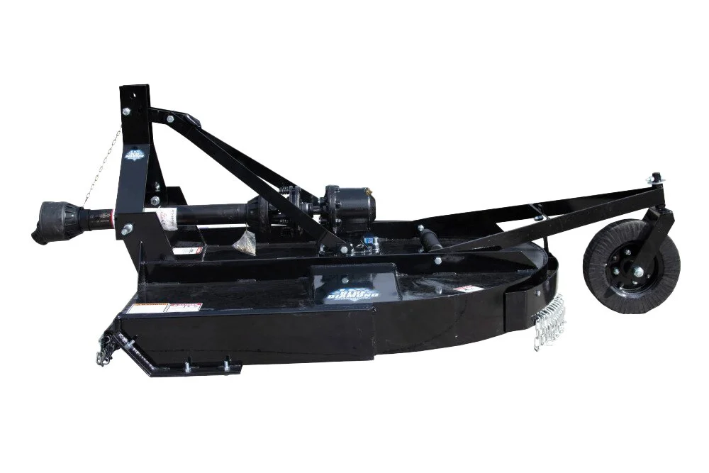 Black industrial floor cleaning sweeper with brushes and wheels