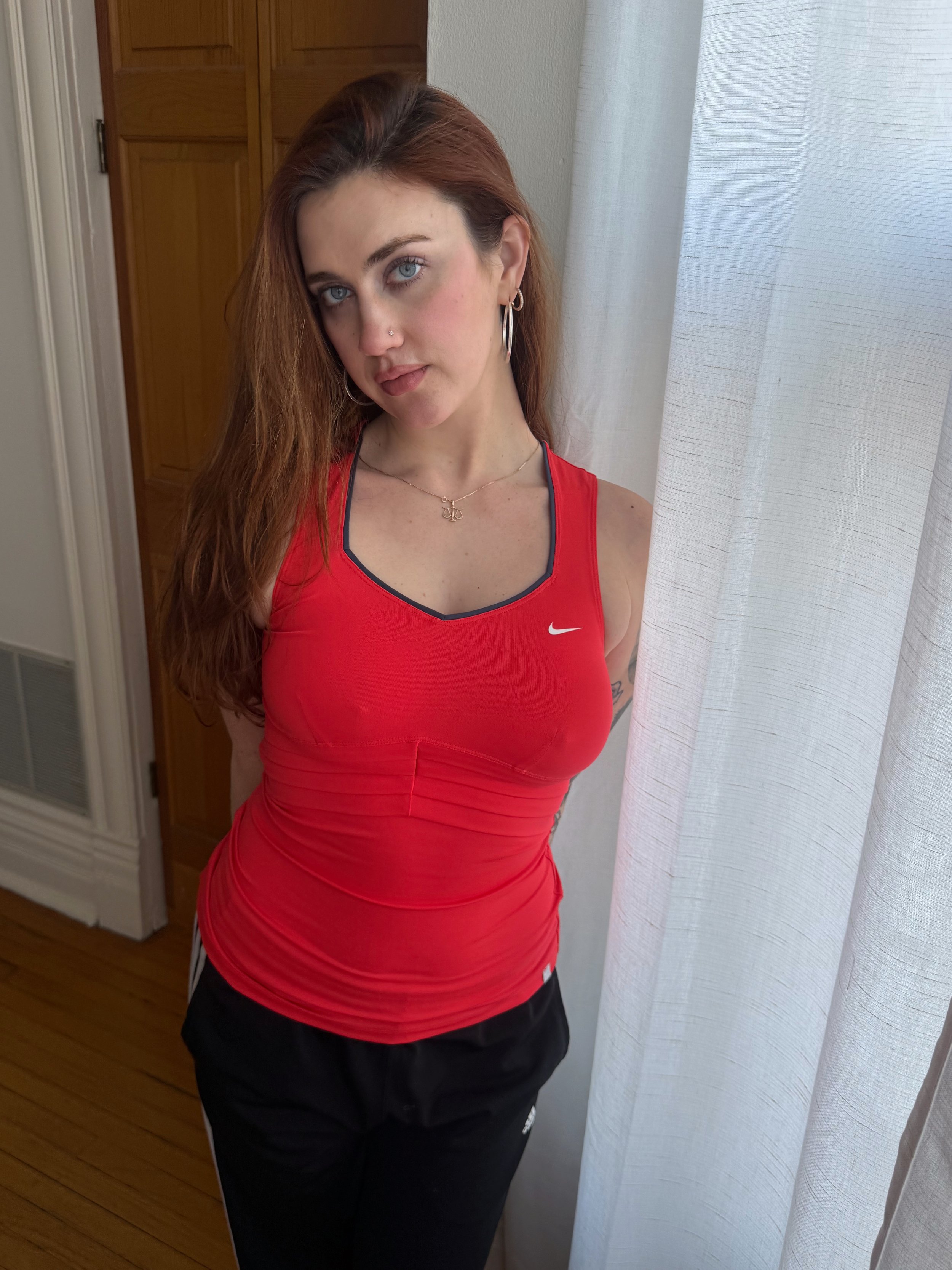 nike coral plunge top