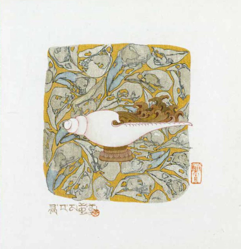 The Six Blemishes of Buddhism: Smell, 24*27cm, Natural mineral color on silk, 2015