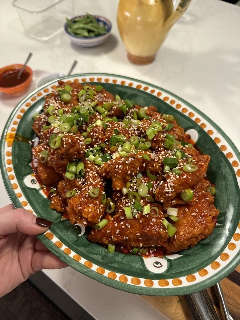 Harissa and hot honey chicken bites.