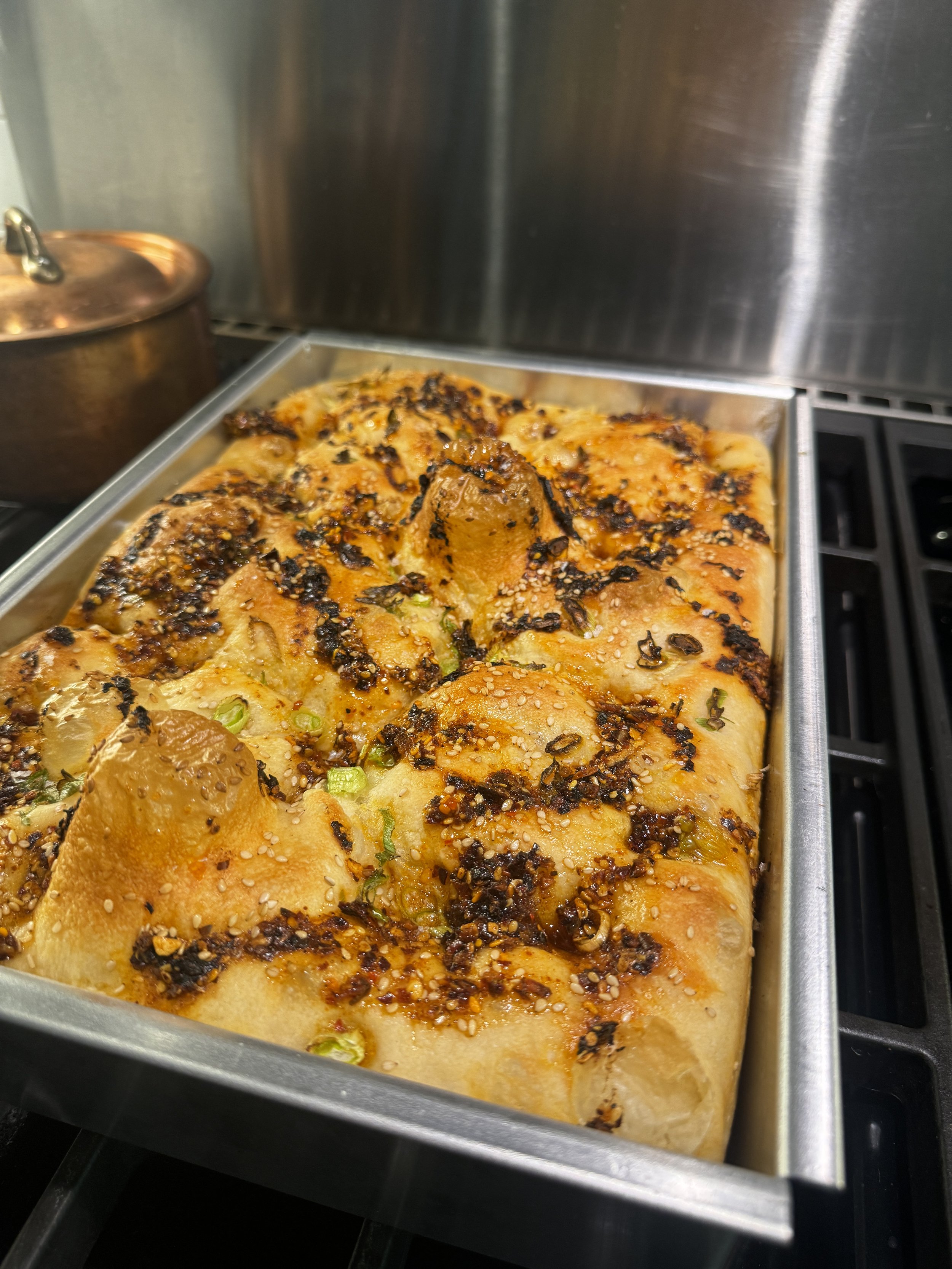 Chili Crisp and Green Onion Focaccia