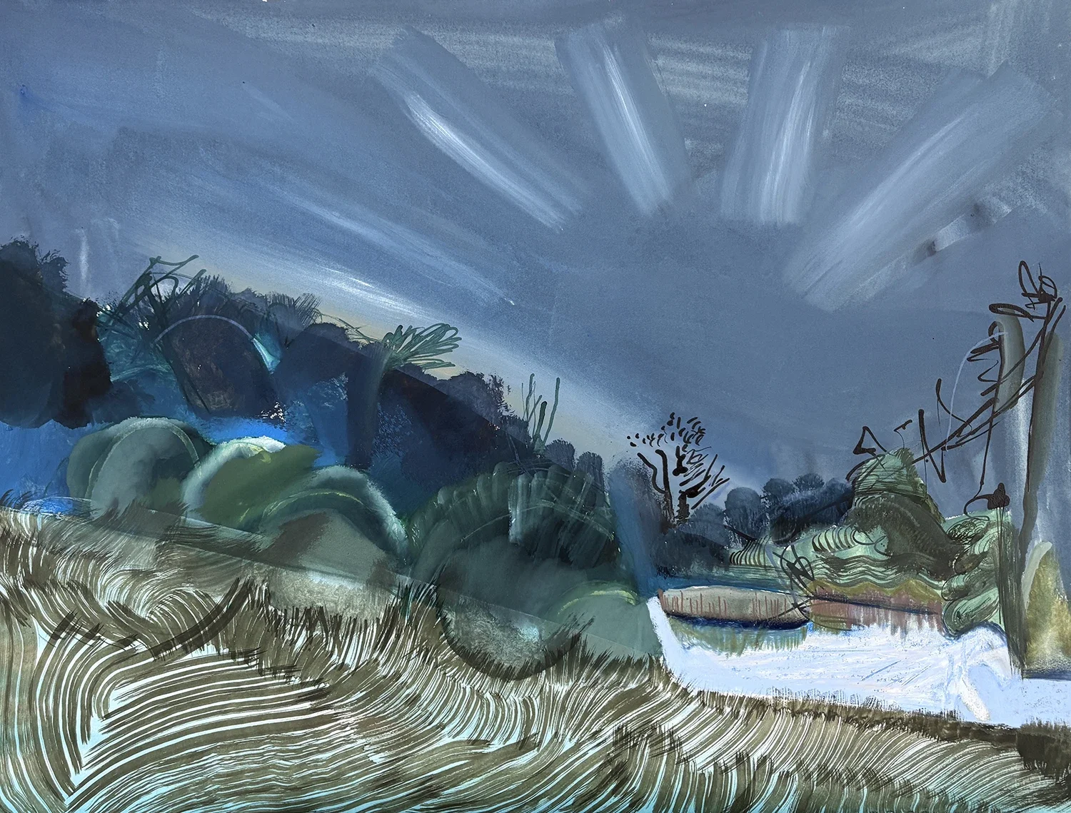 Original painting of a landscape by artist Gabriel Langlands