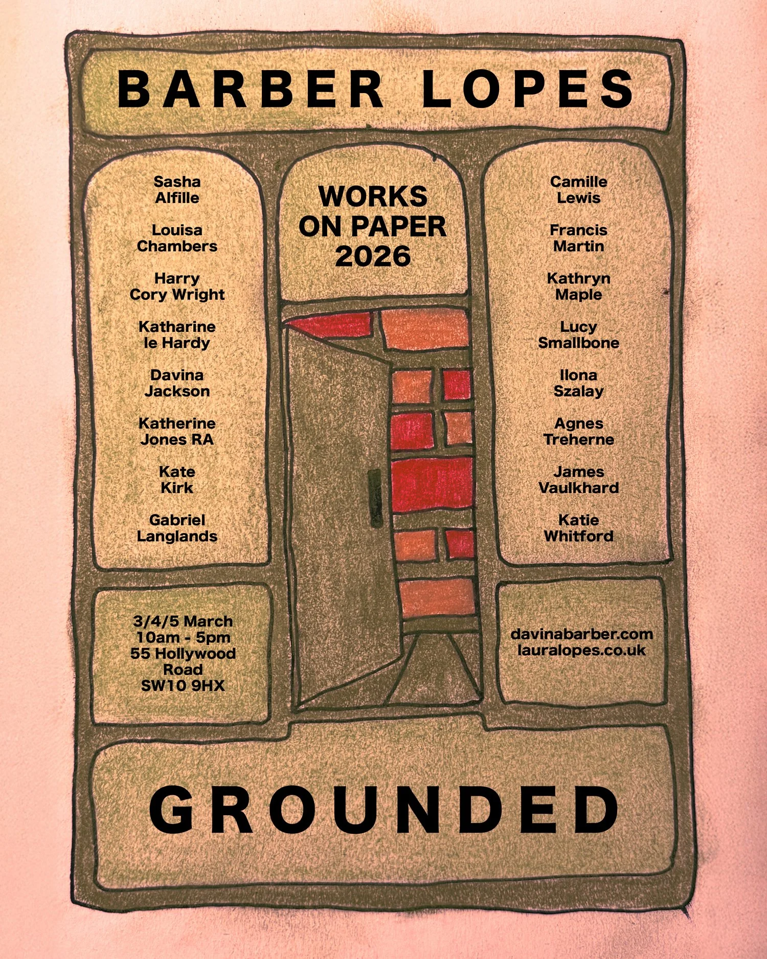 Works on Paper exhibition 'Grounded' as Barber Lopes