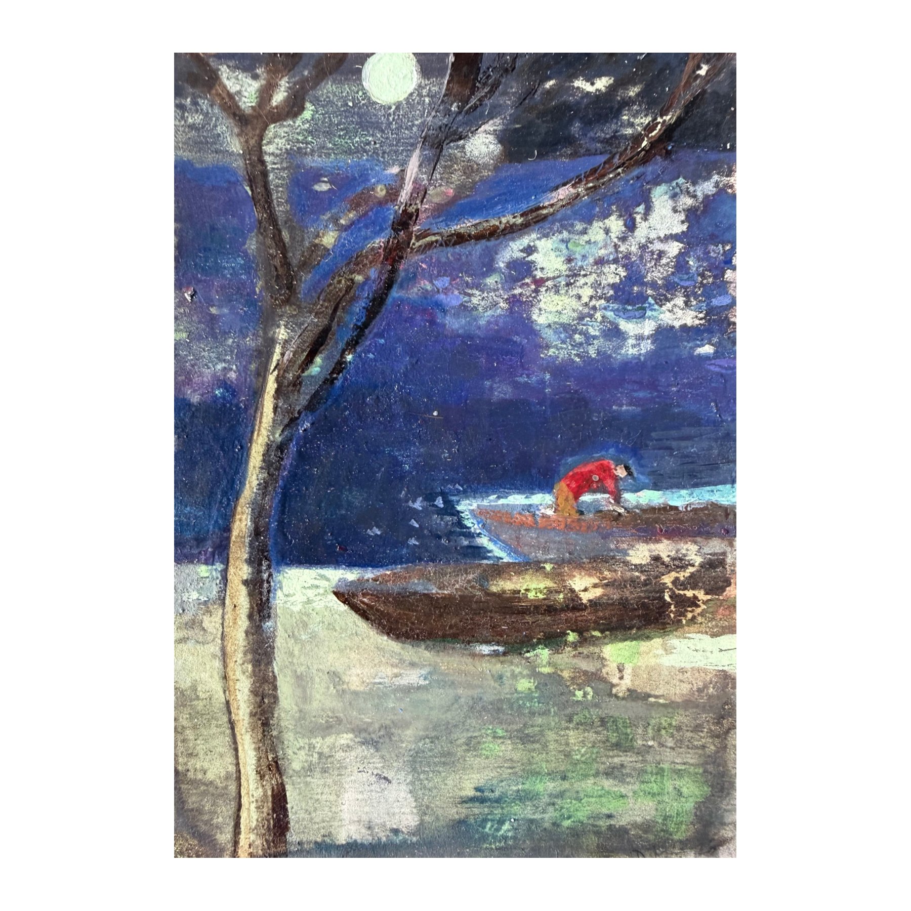 Davina Jackson
Night Fishermen
Mixed media on paper
Paper size 15 x 10cm / Framed 30 x 20 cm
£800