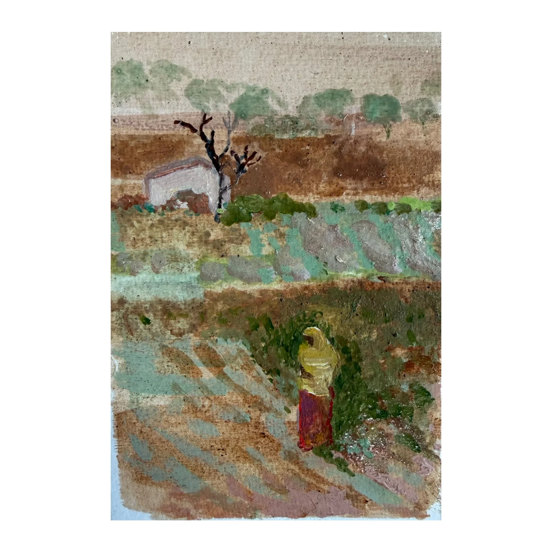 Davina Jackson
Tending the Crops, Rajasthan
Watercolour, gouache and raw pigment on paper
Paper size 15 x 10cm / Framed 30 x 20 cm
£800