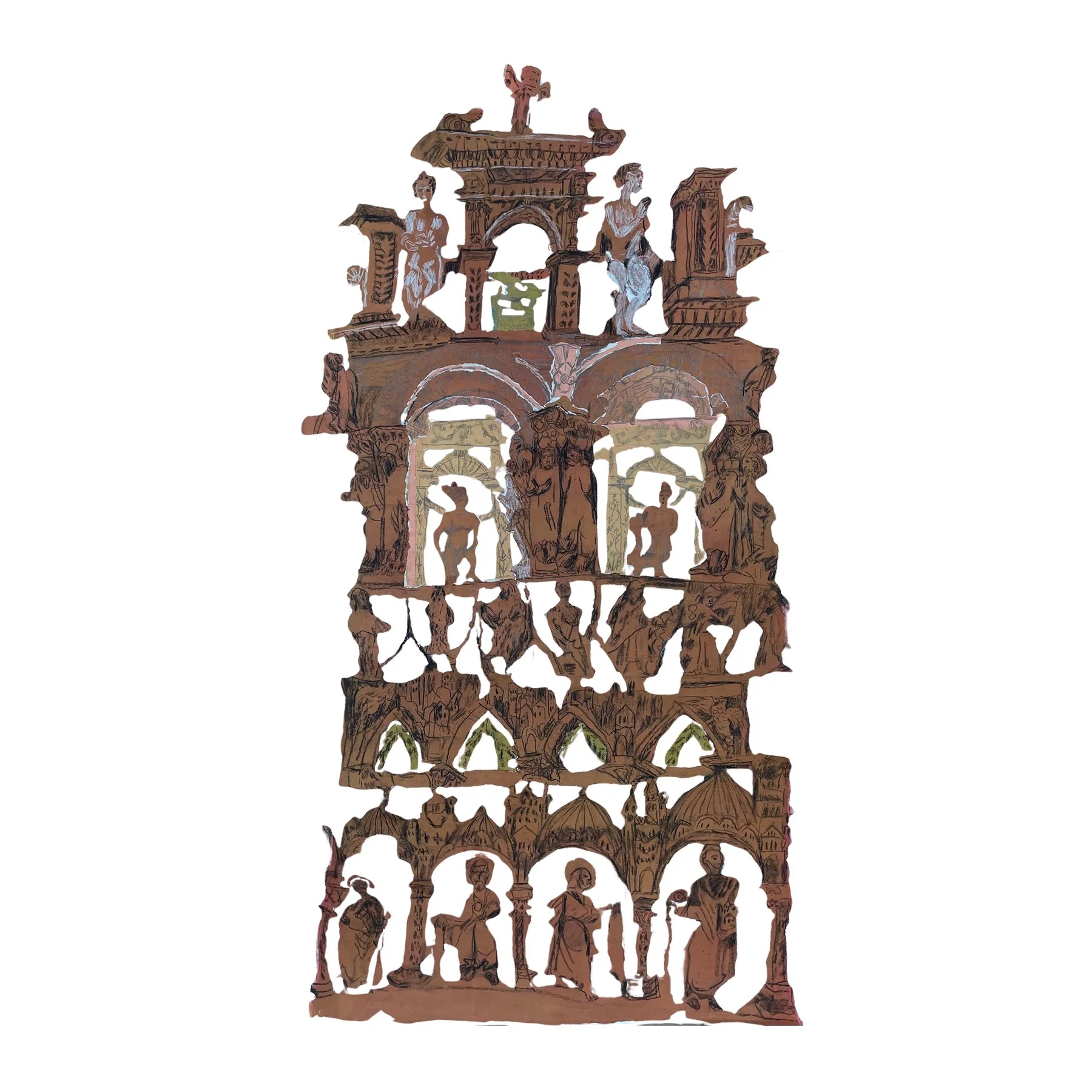 Sasha Alfille
Exquisite Corpse, Cast Courts II
Compressed charcoal and paper
Unframed
£1,850