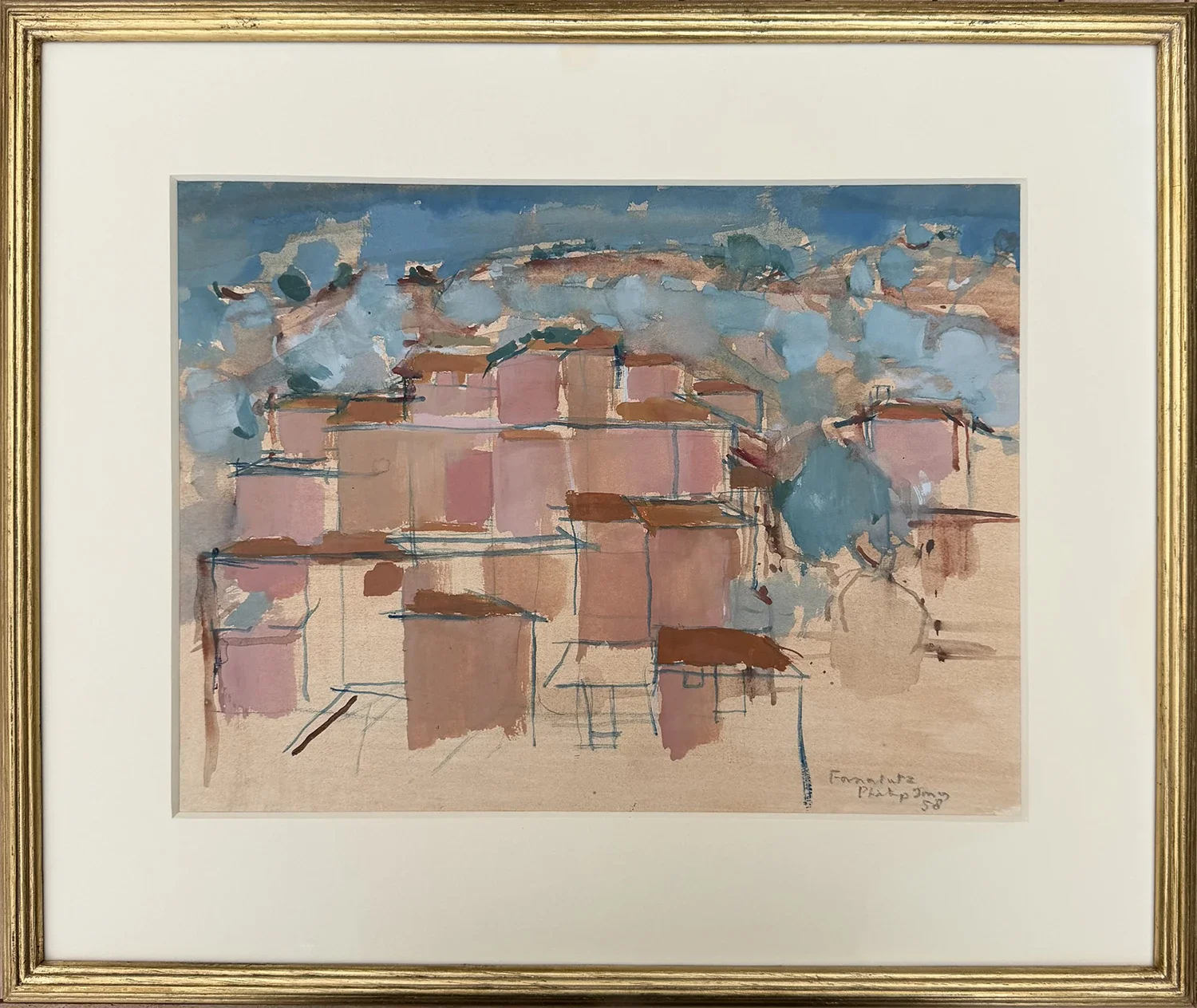 Original ink and gouache on paper by artist Philip Jones