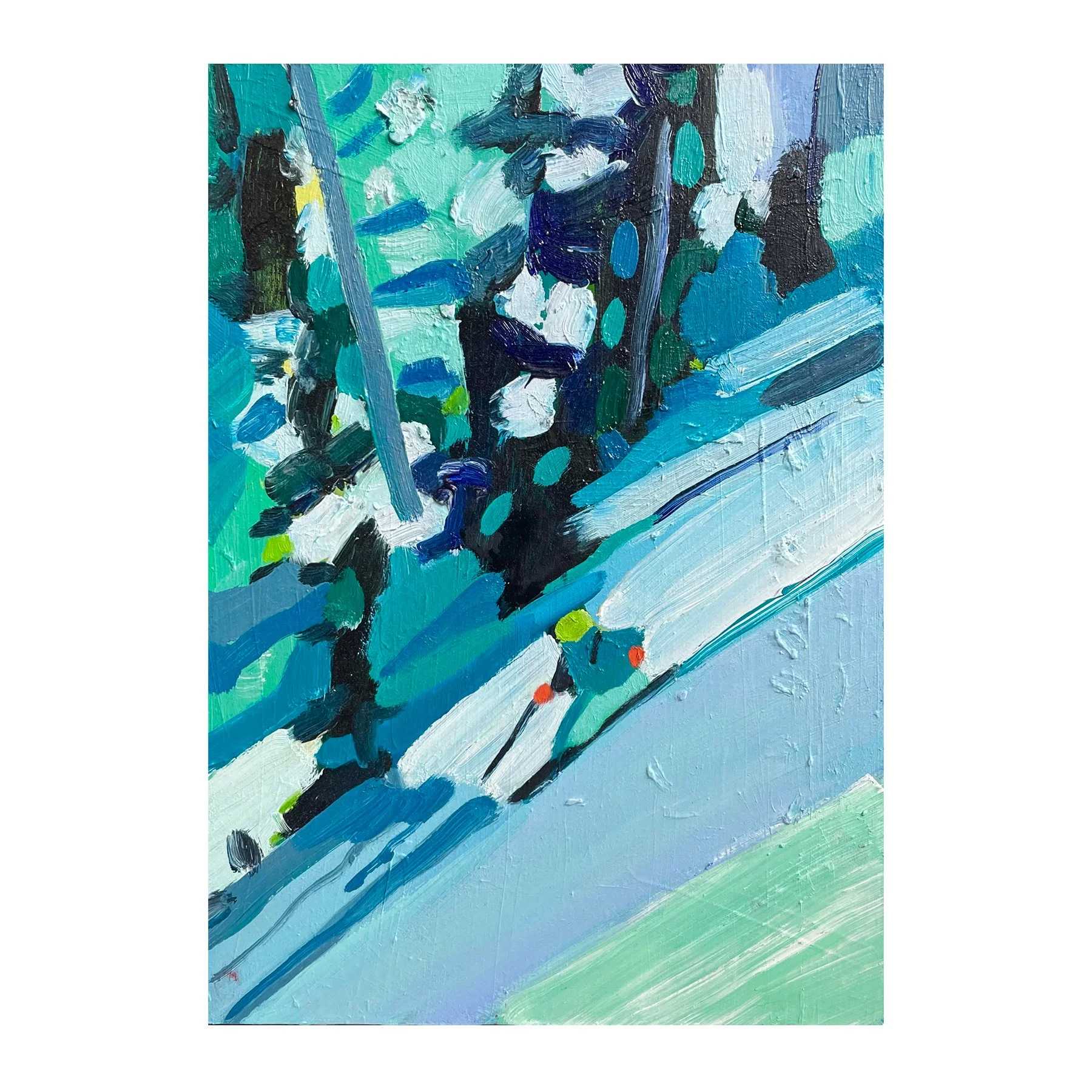Downhill in Teal