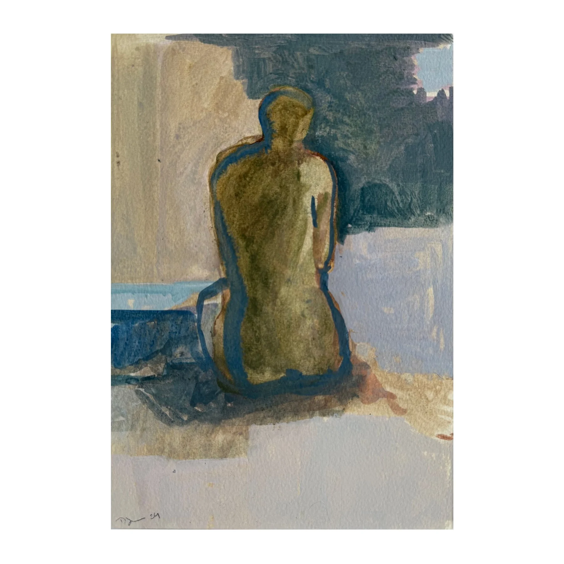 Davina Jackson
Contemplation
Watercolour, ink and gouache on paper
Paper size 26.5 x 18.5 cm / Framed 48.5 x 40.5 cm
£1,800